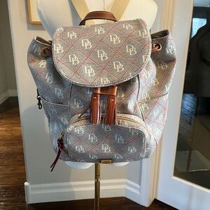 Dooney & Bourke Logo Backpack with Tassels, NWOT